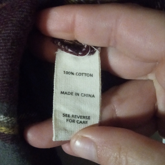 Gilded Interest Open Lace Front Detail Plaid Flannel Top Button Up Size XS - Picture 8 of 9